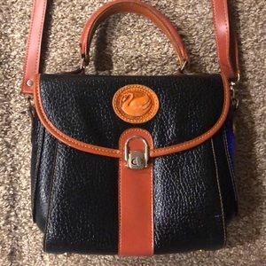 D.K Classic Collection Blk & Brwn Leather Satchel